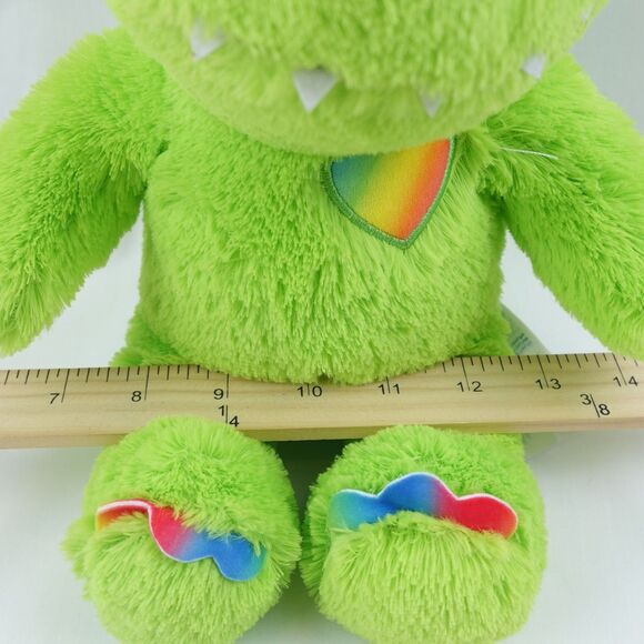 Build A Bear Cubscription Dinosaur 10" Stuffed Animal Plush Green Rainbow Trim - Picture 3 of 14